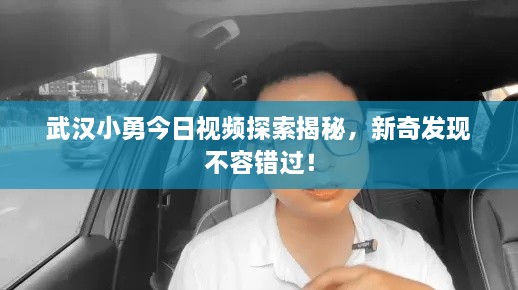武汉小勇今日视频探索揭秘，新奇发现不容错过！