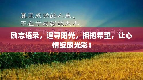 励志语录，追寻阳光，拥抱希望，让心情绽放光彩！
