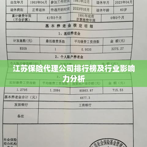 江苏保险代理公司排行榜及行业影响力分析