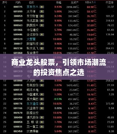 商业龙头股票，引领市场潮流的投资焦点之选