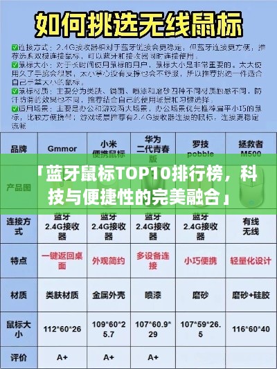 「蓝牙鼠标TOP10排行榜，科技与便捷性的完美融合」
